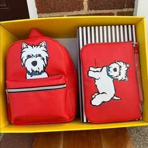Marc tetro set of two red westie backpack and small pouch set